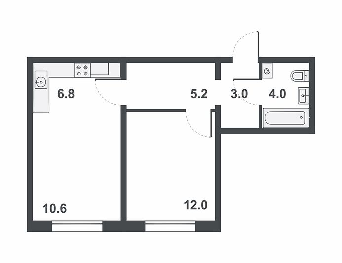 Продажа 2-комнатной квартиры 41,6 м², 11/16 этаж