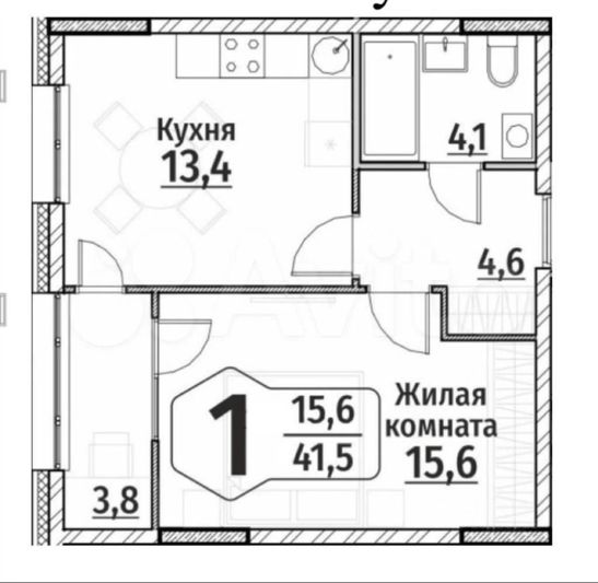 Продажа 1-комнатной квартиры 41,5 м², 7/17 этаж