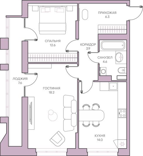 Продажа 2-комнатной квартиры 67,5 м², 4/18 этаж