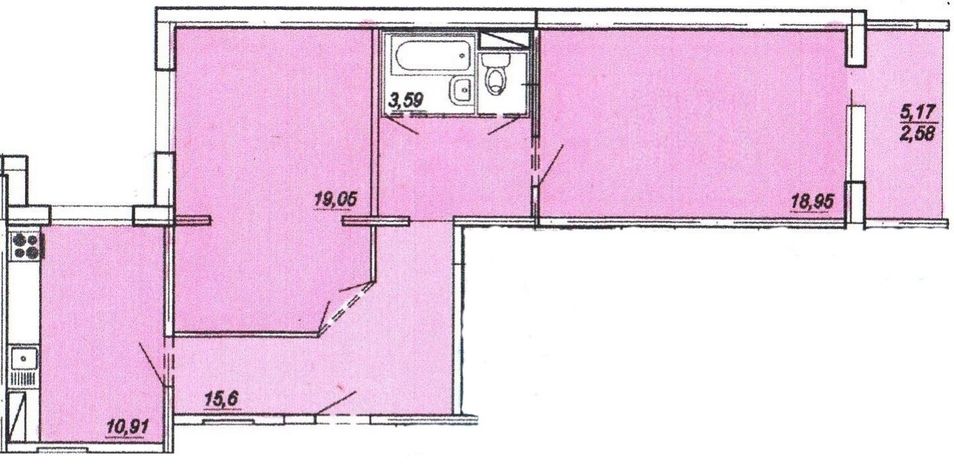 Продажа 2-комнатной квартиры 73,3 м², 7/10 этаж