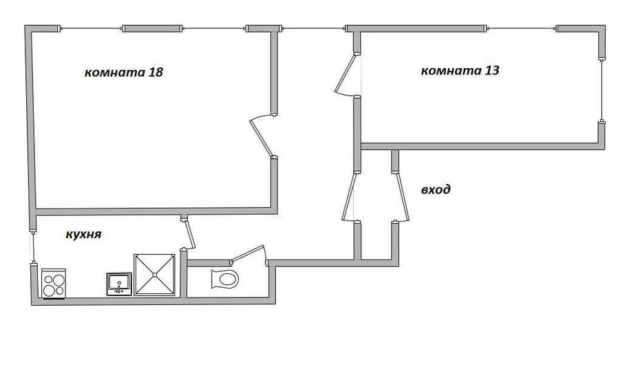 Продажа 2-комнатной квартиры 47 м², 2/4 этаж