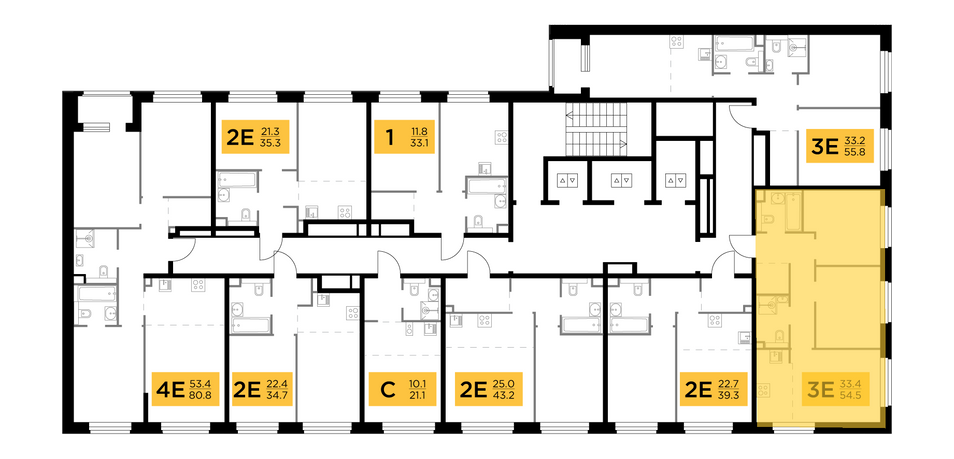 Продажа 3-комнатной квартиры 54,5 м², 21/23 этаж