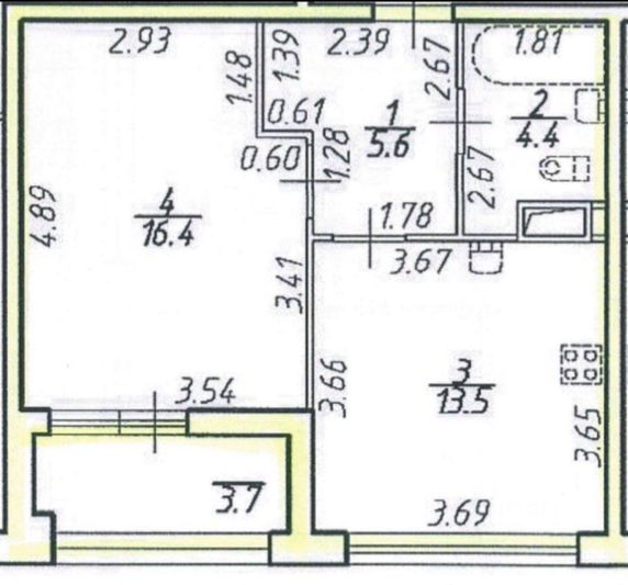 Продажа 1-комнатной квартиры 42 м², 6/11 этаж